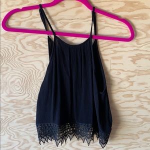 Black tank top with lace bottom